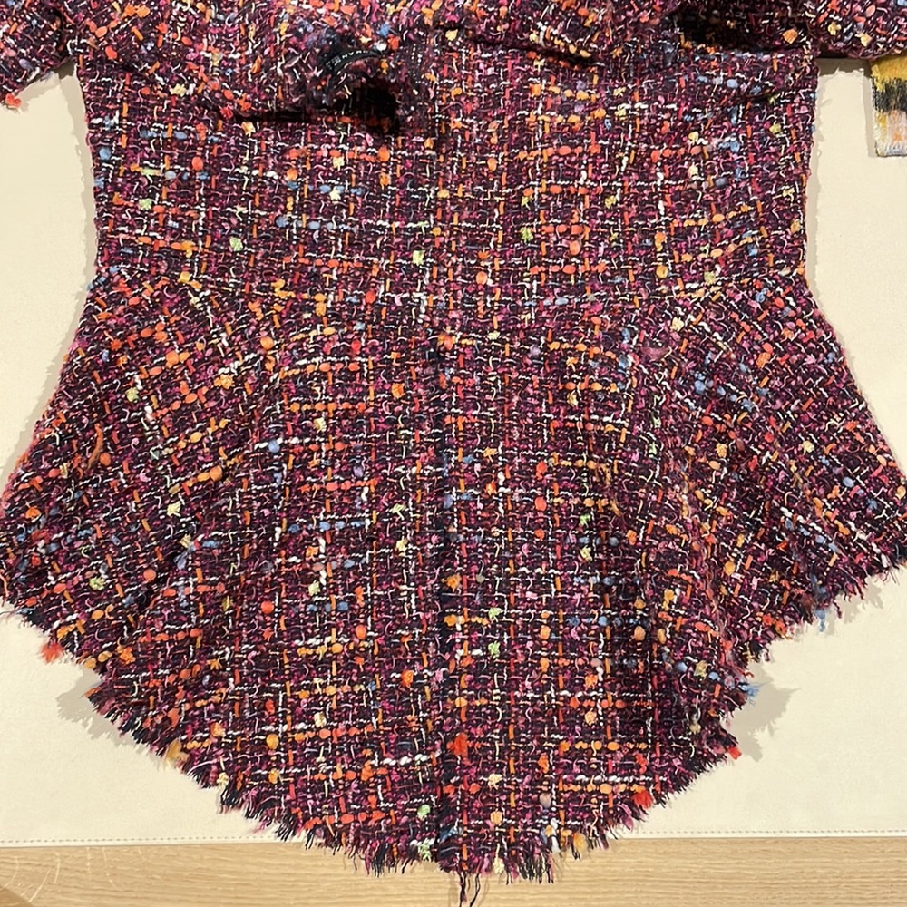 Zara women’s peplum tweed T-shirt size medium used no returns great condition - Picture 5 of 7